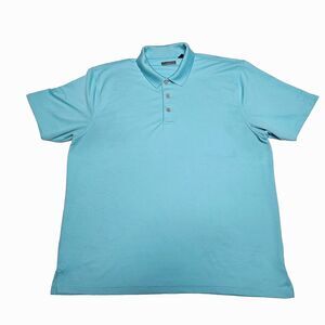 Cubavera Polo Shirt Teal Blue Short Sleeve Business Casual Golf Mens Sz Large